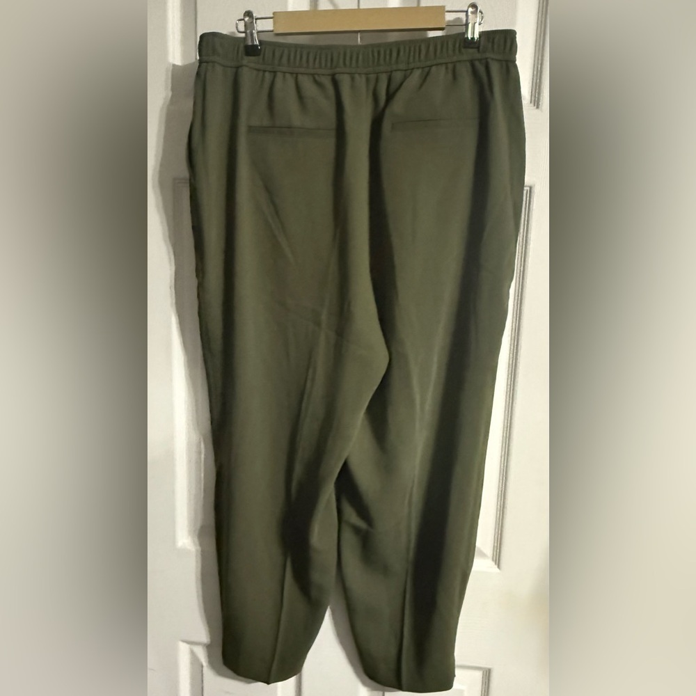 Express Olive Green Drawstring Pull On Pants Large - image 2